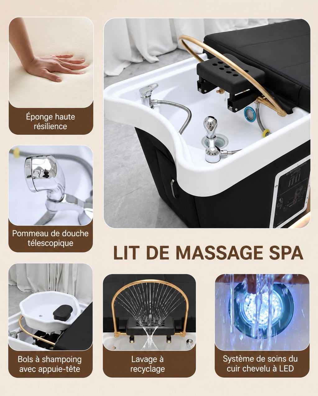 Table de massage X Head spa Ariya
